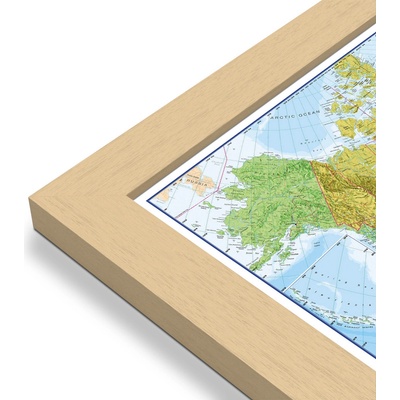 Maps International Severní Amerika - nástěnná politická mapa 100 x 120 cm Varianta: mapa v dřevěném rámu, Provedení: Pegi přírodní