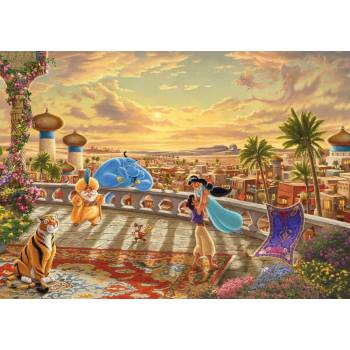 Schmidt Spiele - Puzzle Kinkade: Disney Dreams Collection: Jasmine Dancing in the Desert Sunlight, Aladdin - 1 000 piese
