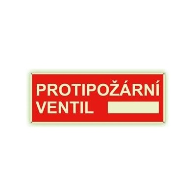 Protipožární ventil - fotoluminiscenční tabulka s dírkami, plast 2 mm 210x80 mm
