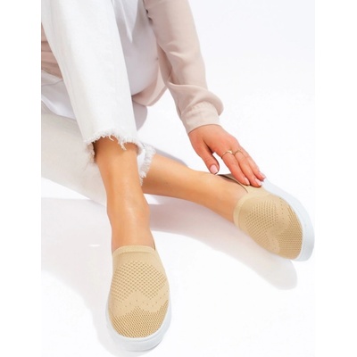 Praktické tenisky dámské bez podpatku béžové