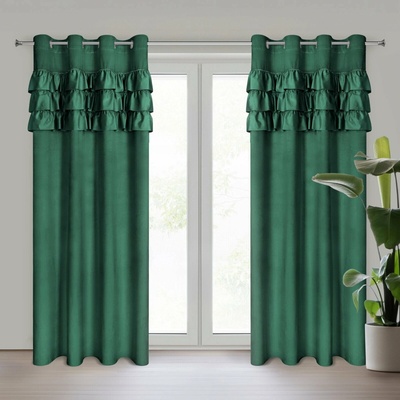 EUROFIRANY ZATEMŇOVACÍ ZÁVES NA KRÚŽKOCH SAMI 140X250 CM TMAVOZELENÁ