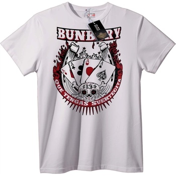 NOONEBRAND Тениска BUNDE Череп и карти - 2XL, White