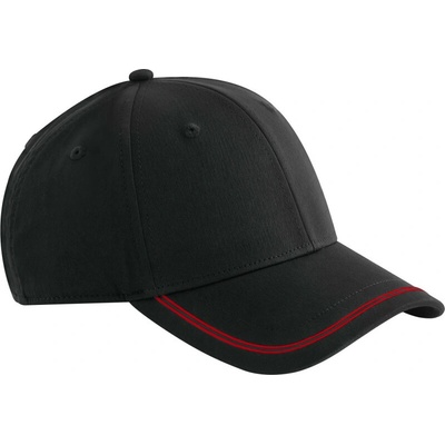 Beechfield K Match Day B 166R 6 panelová COT53166R81499 black/red Černá/červená