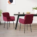 vidaXL Трапезни столове, 2 бр, виненочервени, кадифе (344784)