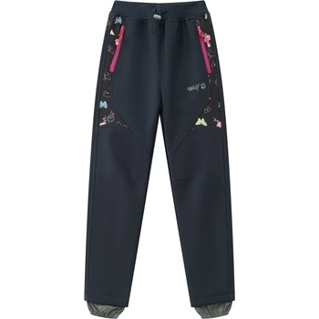 Wolf Dievčenské softshellové nohavice zateplené B2491 tmavo modrá