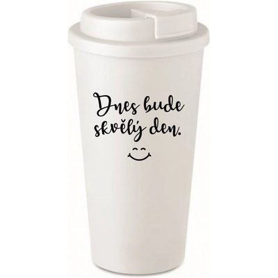 Giftela DNES BUDE SKVĚLÝ DEN. bílý termohrnek 475 ml