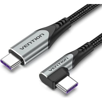 Vention Type-C (USB-C) 2.0 Right Angle to USB-C 0.5 M Gray Aluminum Alloy Type TAKHD
