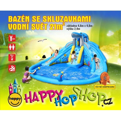 Happy Hop Bazén se skluzavkami Vodní svět, skákací hrady