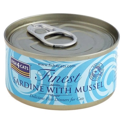 FISH4CATS Konzerva pre mačky Finest sardinka s mušľami 70g
