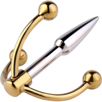 Urethralplay - метален дилатор с котва - 4, 5см (сребърен)