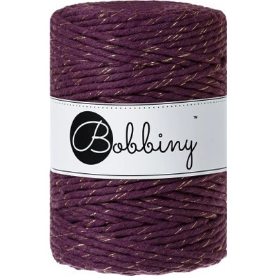 Bobbiny Macrame XXL 5mm - ostružina se zlatou nitkou