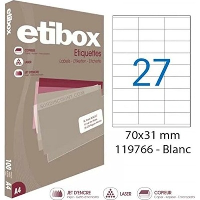 Etikety univerzálne 70x31mm Etibox A4 100 hárkov