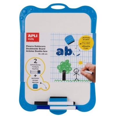APLI - Двустранна бяла дъска с гъбичка и маркери (A12916)