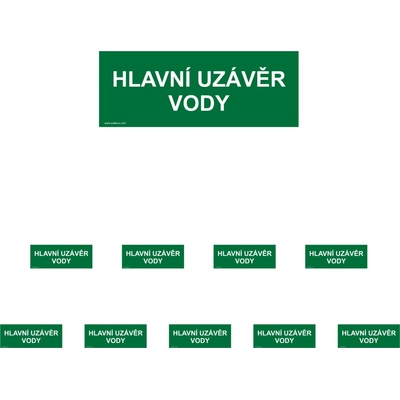 Walteco Hlavný uzáver vody, 210x80mm, samolepka Množstvo: 10 ks , 20080BP2