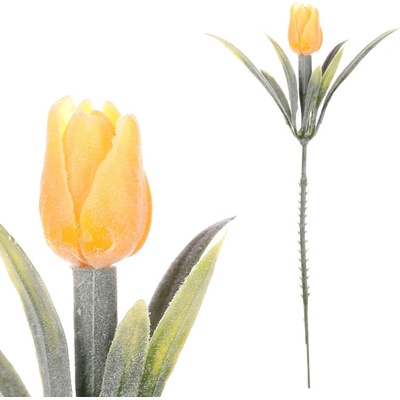 Tulipány umělé v květináči - červené