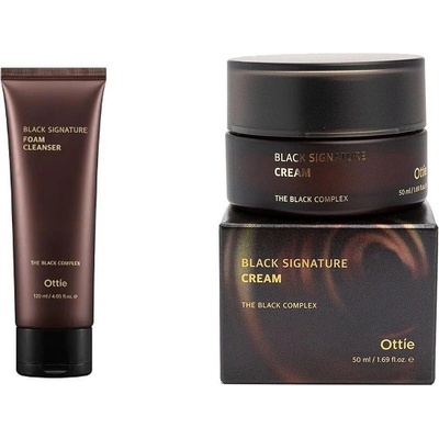 Ottie black signature Combo (Почистваща пяна с муцин от черен охлюв + Крем с муцин от черен охлюв)