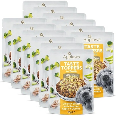Applaws Dog Taste Toppers in Broth пилешко филе, броколи, ябълка, киноа 12 x 85 г