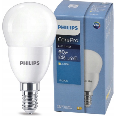 PHILIPS LED žiarovka CorePro E14 7W 806lm 2700K