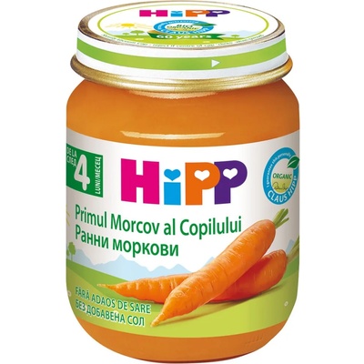 Hipp Био пюре Hipp - Ранни моркови, 125 g (RO4010-01-U)
