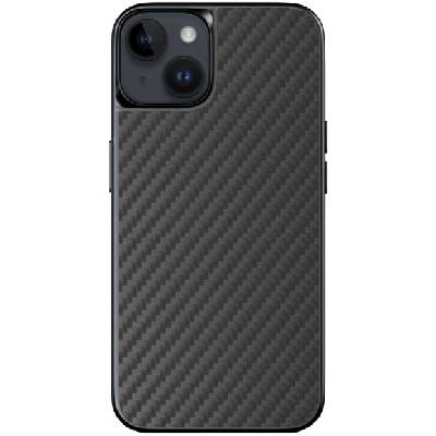Mag+ Hybrid Carbon кейс с мотив на въглеродни влакна и MagSafe за iPhone 15 Plus - черен (72421)