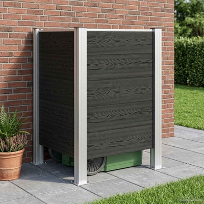 vidaXL Оградка за кошче Сиво 85 x 85 x 115 см Алуминий и WPC (42039184)