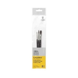 Winsor & Newton Четка синтетична Galeria кръгла №2-6 и плоска №6 3бр