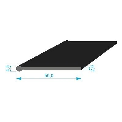 02831001 Pryžový profil tvaru "I", 50x4,5/2mm, 70°Sh, EPDM, -40°C/+100°C, černý – Zboží Mobilmania