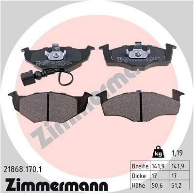 Sada brzdových destiček, kotoučová brzda ZIMMERMANN 21868.170.1