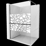 Mexen Kioto+ душ кабина с рафт Walk-in 130 x 200 см, бял модел, черна - 800-130-121-70-85 (800-130-121-70-85)