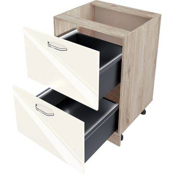 Image 1 of ИРИМ Долен кухненски шкаф с две чекмеджета АРФ-Крийм гланц-11-72 60 см