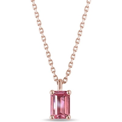 Klenota Náhrdelník z ružového zlata s turmalínom emerald cut N0385774