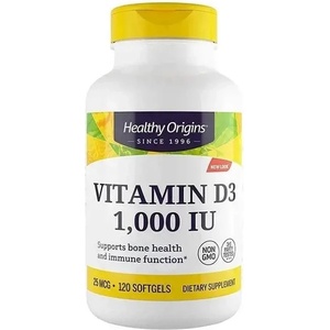 Healthy Origins Vitamin D3, 1000 IU, 120 капсули, Healthy Origins (15388 HO)