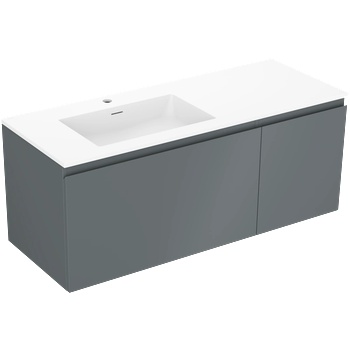 Mexen Orio шкаф за баня 120 cm с мивка Otis лява, 1S, 1D, графит мат/бял мат - 91A13-12047-3-BBFF66-W18L01 (91A13-12047-3-BBFF66-W18L01)