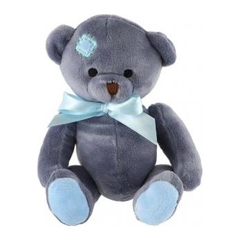 Teddies Мече седящо с панделка плюш 20см синьо