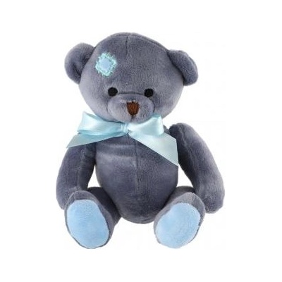 Teddies Мече седящо с панделка плюш 20см синьо