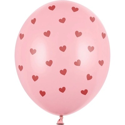 Party Deco Латексови Балони Пастел, Розови на Червени Сърца, 30см