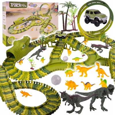 Majlo Toys Autodráha s autíčkom na batérie a dinosaurami 240 dielikov Dino Track