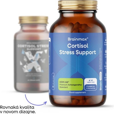 BrainMax Cortisol Stress Support komplex pro zvládání stresu 60 rostlinných kapsúl