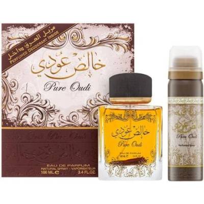LATTAFA Set Lattafa: Pure Oudi, Eau De Parfum, Unisex, 100 ml Pure Oudi, Anti-Perspirant, Deodorant Spray, Unisex, 50 ml