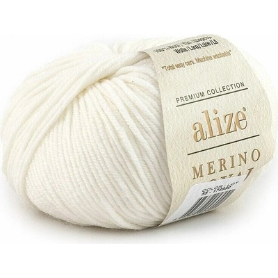 Pletací příze Alize Merino Royal (50g) barva 55 bílá