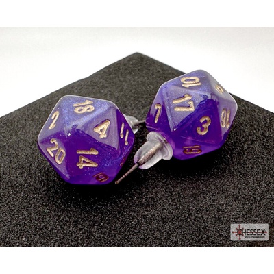 Chessex Náušnice Chessex Borealis Royal purple D20 pecka 54512