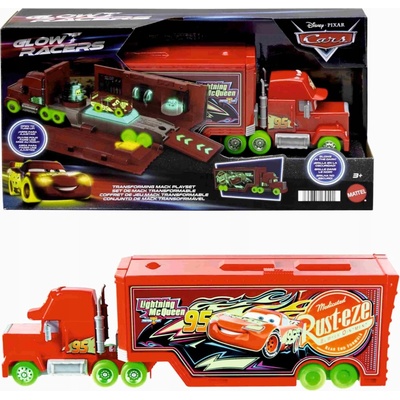 Mattel HPX76 Disney Cars Glow Racers Mack svítící ve tmě