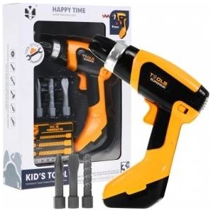 Ramiz Electric Screwdriver for Kids 3+ Noises + Rotary Drill Bit + 3 Interchangeable Tips
