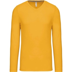 Kariban v-neck k358 / Мъжка тениска с дълъг ръкав - жълта l (20k35820003)