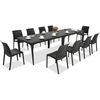 BICA Елегантен комплект за хранене Oslo/Volga 10 антрацит Bica (BC435ANTx2-10xBC300ANT)