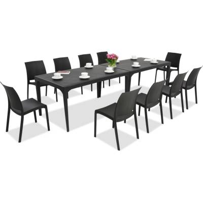 BICA Елегантен комплект за хранене Oslo/Volga 10 антрацит Bica (BC435ANTx2-10xBC300ANT)