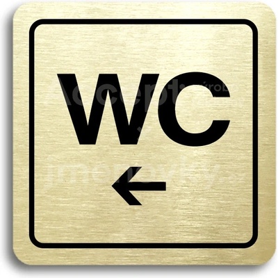 ACCEPT Piktogram WC vlevo - zlatá tabulka - černý tisk