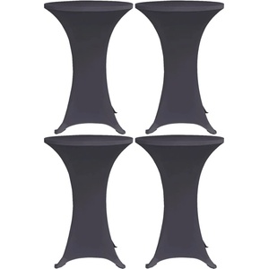 vidaXL Покривки за маси, еластични, 4 бр, 70 см, антрацитно черно (279085)
