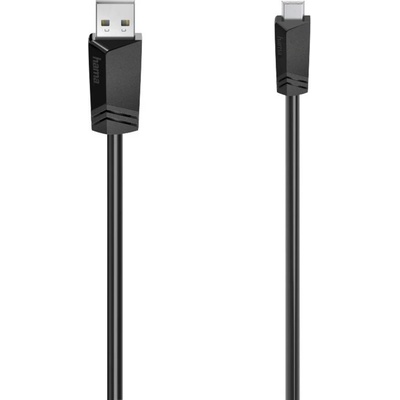 Hama 00200605 USB, USB 2.0 USB-A zástrčka, USB Mini-B zástrčka, 0.75m, černý, stříbrný