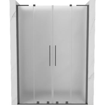 Mexen Velar L Duo плъзгащи се душ врати 140 cm, матирано стъкло, gun metal - 871-140-003-32-95 (871-140-003-32-95)